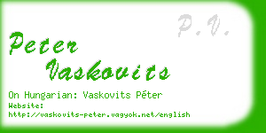 peter vaskovits business card