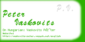 peter vaskovits business card